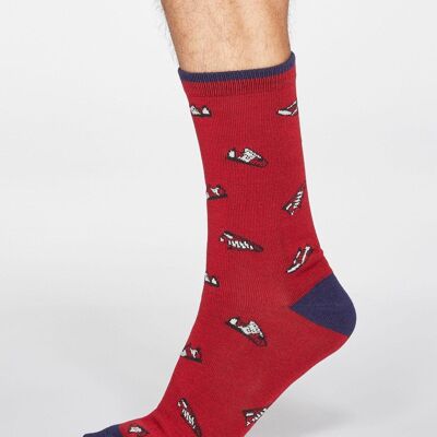 AIDEN TRAINER SOCKS - BERRY RED