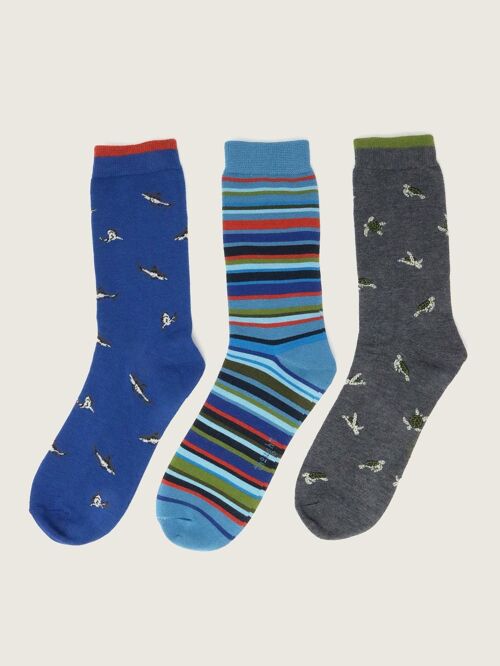 Sea Animal Pack Of 3 Socks - Multi