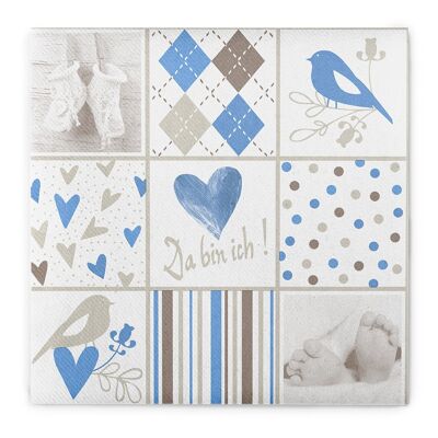 Napkin baby in blue from Linclass® Airlaid 40 x 40 cm, 50 pieces
