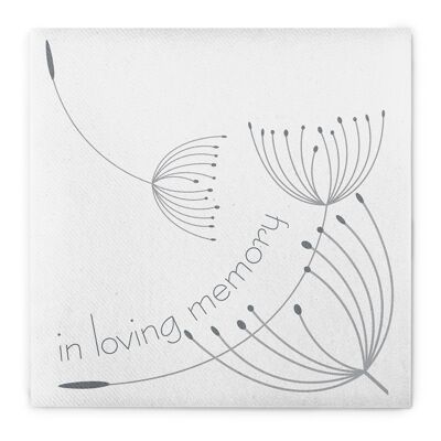 Servilleta In Loving Memory en blanco de Linclass® Airlaid 40 x 40 cm, 50 piezas