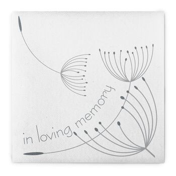 Serviette In Loving Memory en blanc de Linclass® Airlaid 40 x 40 cm, 50 pièces 1