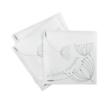 Serviette In Loving Memory en blanc de Linclass® Airlaid 40 x 40 cm, 50 pièces 2