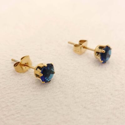 Blue rhinestone stud earrings