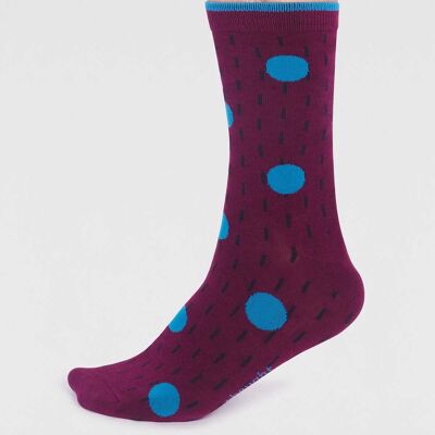 Leroy Bamboo Spot Socks - Plum Purple