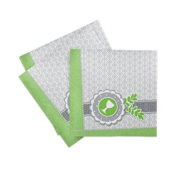 Serviette Calice Dove en vert de Linclass® Airlaid 40 x 40 cm, 50 pièces 2