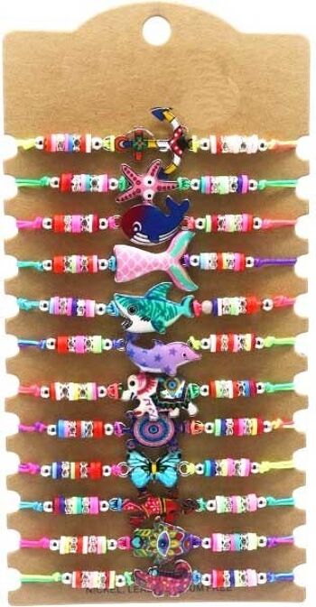Lots de 12 bracelets sur carte 6