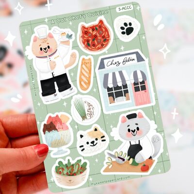 Cuisine de Chat - Stickers Restaurant chat - Planner stickers chat