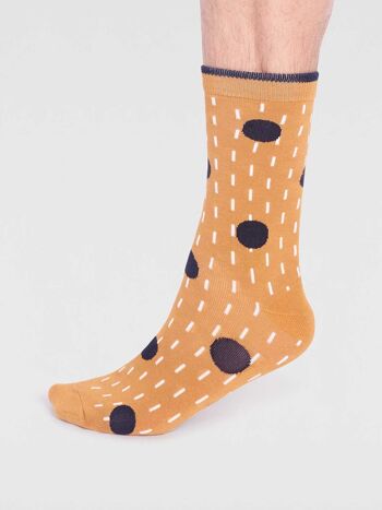 Chaussettes Leroy Bamboo Spot - Jaune Moutarde