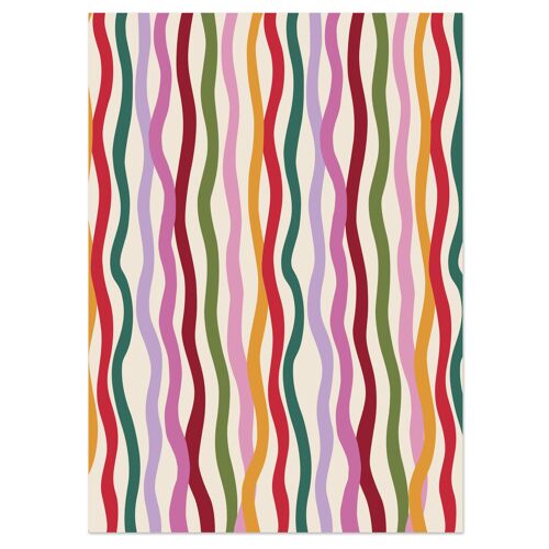Christmas Wavy Stripe Wrapping Paper