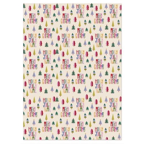 Colourful Christmas Trees Wrapping Paper
