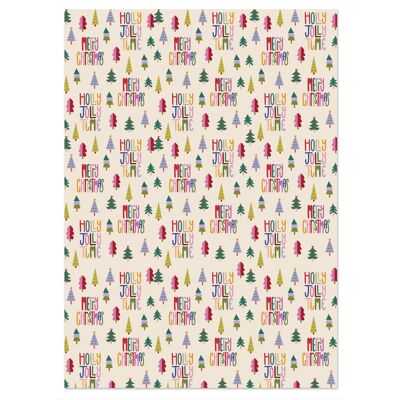 Colourful Christmas Trees Wrapping Paper