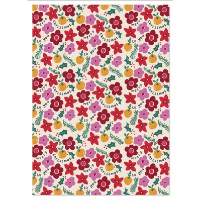 Christmas Floral Wrapping Paper