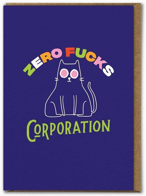Funny Birthday Card - Zero Fucks By Ant Gardner