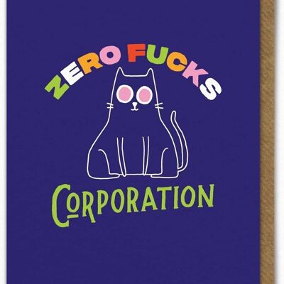 Carte d'anniversaire drôle - Zero Fucks par Ant Gardner