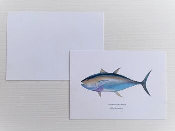 Lot de 15 cartes de vœux en papier d'art représentant chacune un poisson peint à l'accrylique - idée cadeau déco 5