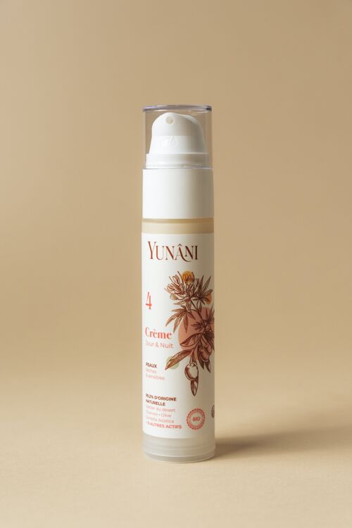 Yunâni- Crème hydratante - nourrissante et réparatrice - jour & nuit- sans finis gras - peaux sensibles- BIO- MADE IN FRANCE -99,2% naturelle