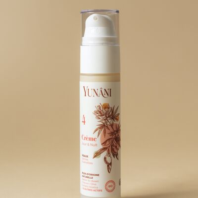 Yunâni- Crema hidratante - nutritiva y reparadora - día y noche - sin acabado graso - piel sensible - BIO - MADE IN FRANCE - 99,2% natural