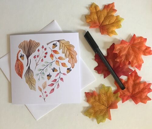 Autumn Heart Greetings card