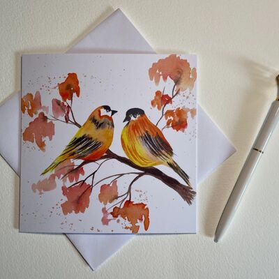 Herbst-Vögel-Grußkarte