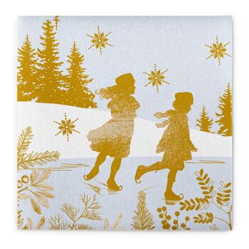 Serviette de table de Noël patins à glace en Linclass® Airlaid 40 x 40 cm, 50 pièces 1