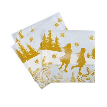 Serviette de table de Noël patins à glace en Linclass® Airlaid 40 x 40 cm, 50 pièces 2