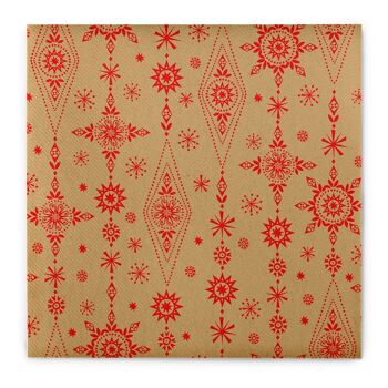 Serviette de Noël Brigitte en brun-rouge naturel en Linclass® Airlaid 40 x 40 cm, 50 pièces 1