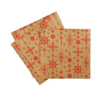 Serviette de Noël Brigitte en brun-rouge naturel en Linclass® Airlaid 40 x 40 cm, 50 pièces 2