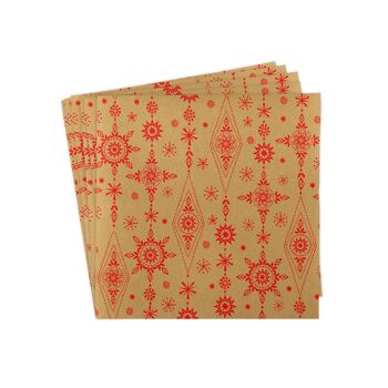 Serviette de Noël Brigitte en brun-rouge naturel en Linclass® Airlaid 40 x 40 cm, 50 pièces 3