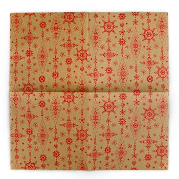 Serviette de Noël Brigitte en brun-rouge naturel en Linclass® Airlaid 40 x 40 cm, 50 pièces 4