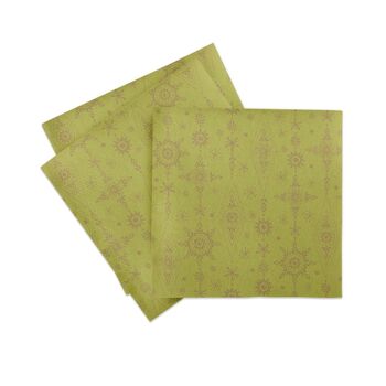 Serviette de Noël Brigitte en or olive en Linclass® Airlaid 40 x 40 cm, 50 pièces 2