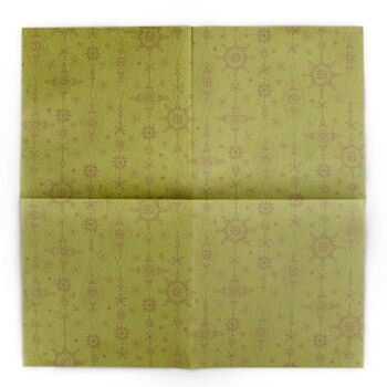 Serviette de Noël Brigitte en or olive en Linclass® Airlaid 40 x 40 cm, 50 pièces 4