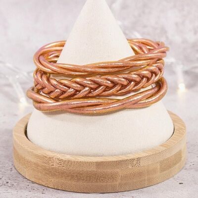 Genuine Braided Buddhist bangle - rose gold - Size S by MaLune