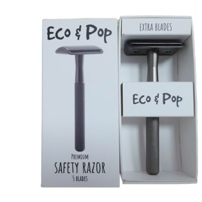 Rasoio di sicurezza Premium Eco&Pop, metallo nero