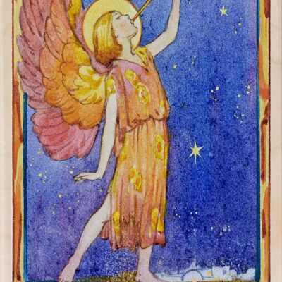 Cartolina di Natale con ANGELO in legno
