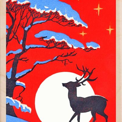 Cartolina in legno AUGURI Cartolina di Natale