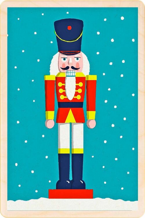 Wooden Postcard NUTCRACKER Christmas Card