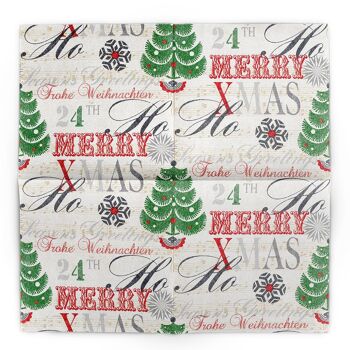 Serviette de Noël Voeux de Noël à Bordeaux en Linclass® Airlaid 40 x 40 cm, 50 pièces 4