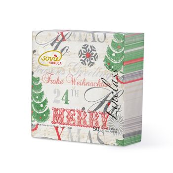 Serviette de Noël Voeux de Noël à Bordeaux en Linclass® Airlaid 40 x 40 cm, 50 pièces 5