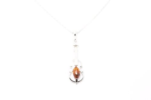 Amber Violin Pendant