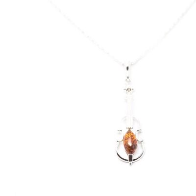 Amber Violin Pendant