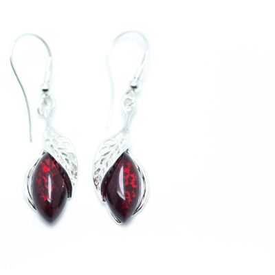 Fancy Top Cherry Red Dangle Earrings