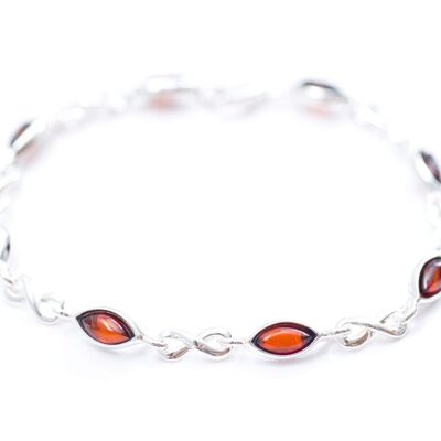 Cherry Amber Infinity Bracelet