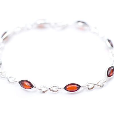 Cherry Amber Infinity Bracelet