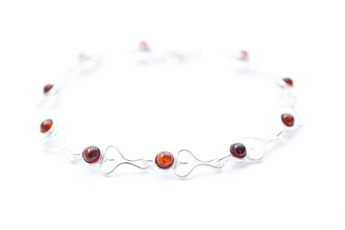 Cherry Amber Heart Bracelet