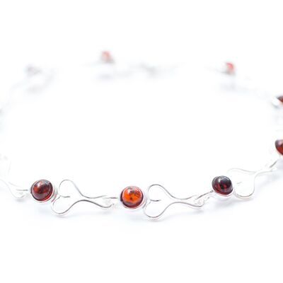 Cherry Amber Heart Bracelet