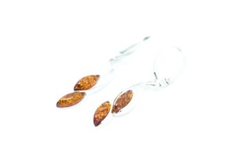 Boucles d'oreilles feuille d'ambre 2