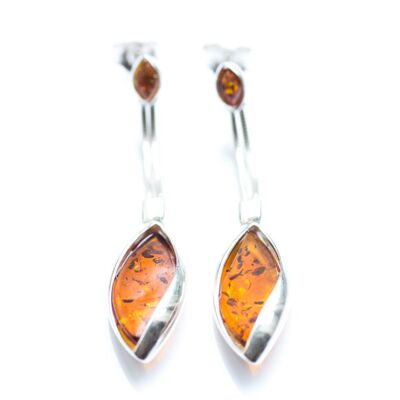 Boucles d'Oreilles Pendantes Ambre