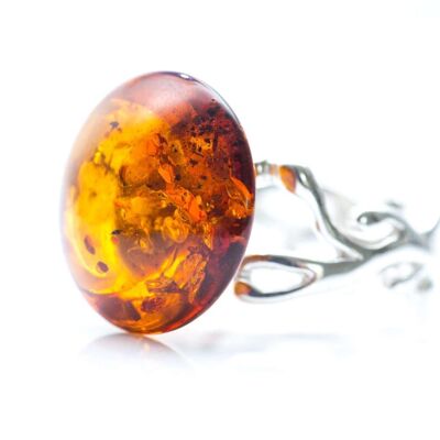 Pure Amber Cocktail Ring