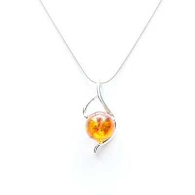 Modern Amber Orb Pendant