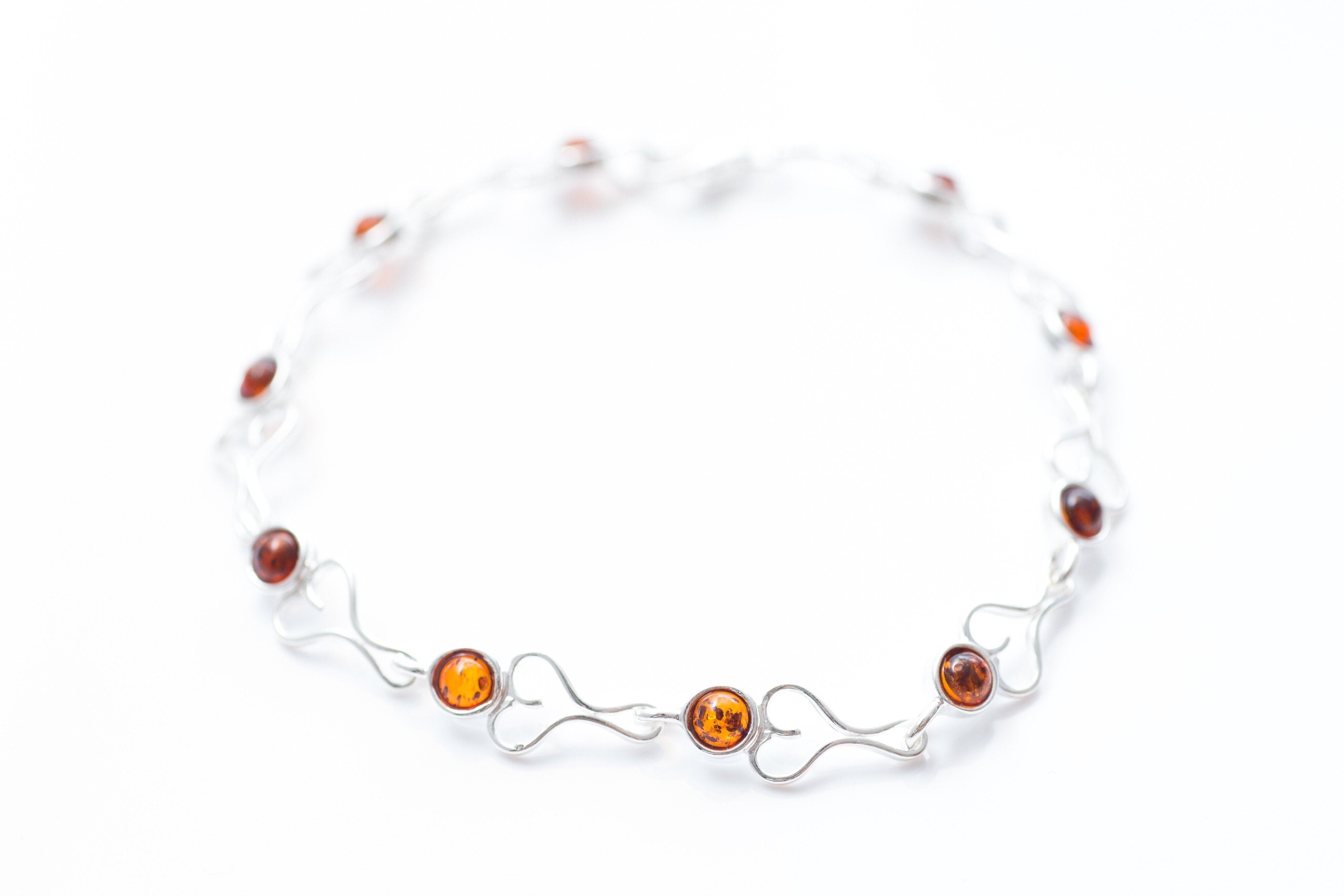 Pulsera de corazón de ámbar báltico